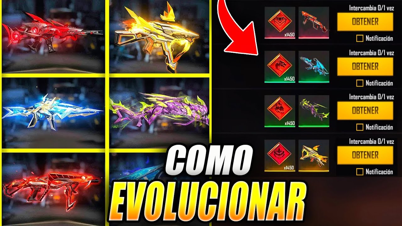 guia completa que son las armas evolutivas en free fire y como se obtienen